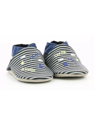 Zdjęcie produktu Robeez Skórzane buty "Sea Light" w kolorze szaro-granatowym do raczkowania rozmiar: 17/18