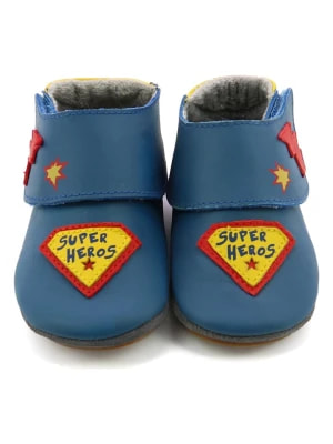 Zdjęcie produktu Robeez Skórzane buty "Super Heros" w kolorze granatowym do raczkowania rozmiar: 18