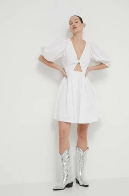 Zdjęcie produktu Rotate sukienka kolor biały mini rozkloszowana