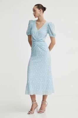Zdjęcie produktu Rotate sukienka kolor niebieski midi rozkloszowana
