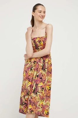 Zdjęcie produktu Roxy sukienka kolor fioletowy midi rozkloszowana