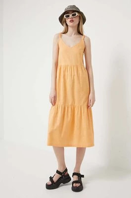Zdjęcie produktu Roxy sukienka kolor pomarańczowy midi rozkloszowana