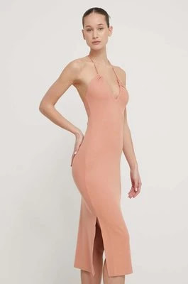 Zdjęcie produktu Roxy sukienka kolor różowy midi dopasowana ERJKD03467
