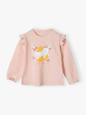 Zdjęcie produktu Różowa bawełniana bluzka niemowlęca z długim rękawem - Z mamą najlepiej 5.10.15.