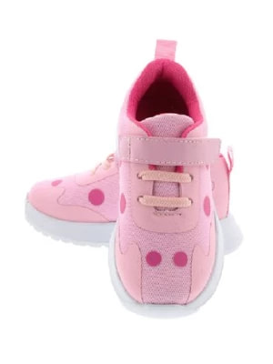 Zdjęcie produktu Różowe buty sportowe w grochy dla dziewczynki na rzep Flyee