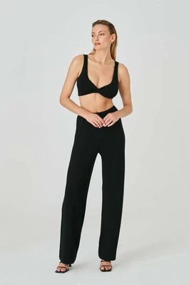 Zdjęcie produktu Saint Body spodnie dresowe kolor czarny szerokie high waist