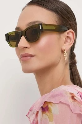 Zdjęcie produktu Saint Laurent okulary przeciwsłoneczne damskie kolor zielony