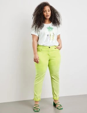 Zdjęcie produktu SAMOON Damski Farbowane dżinsy z cieniowaniem Betty Jeans Zielony Cieniowaniem