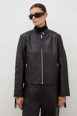 Zdjęcie produktu Samsoe Samsoe kurtka skórzana damska kolor czarny przejściowa