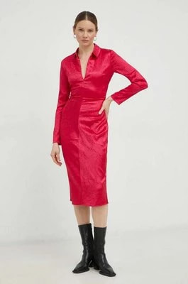 Zdjęcie produktu Samsoe Samsoe sukienka kolor różowy midi prosta