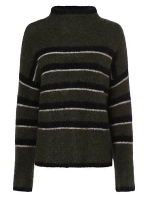Zdjęcie produktu Second Female Sweter damski z dodatkiem moheru Kobiety Wełna zielony|czarny w paski,