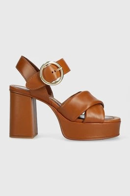 Zdjęcie produktu See by Chloé sandały skórzane Lyna kolor brązowy SB36033A