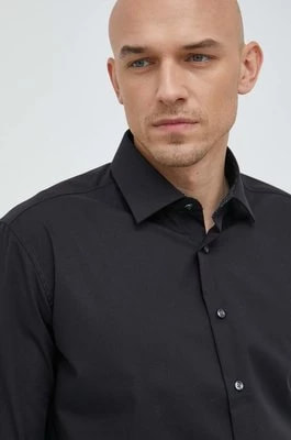 Zdjęcie produktu Seidensticker koszula bawełniana X-Slim męska kolor czarny slim z kołnierzykiem klasycznym 01.493690