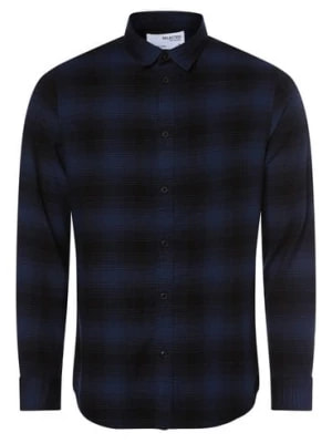 Zdjęcie produktu Selected Koszula męska Mężczyźni Slim Fit Bawełna niebieski|czarny w kratkę,