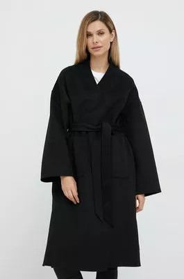 Zdjęcie produktu Silvian Heach płaszcz wełniany kolor czarny przejściowy oversize
