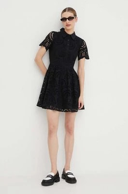 Zdjęcie produktu Silvian Heach sukienka bawełniana kolor czarny mini rozkloszowana