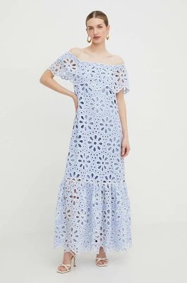 Zdjęcie produktu Silvian Heach sukienka bawełniana kolor niebieski maxi rozkloszowana