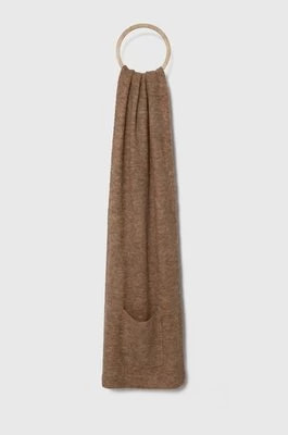 Zdjęcie produktu Silvian Heach szalik z domieszką wełny kolor brązowy gładki