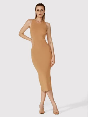 Zdjęcie produktu Simple Sukienka letnia SUD015 Brązowy Slim Fit