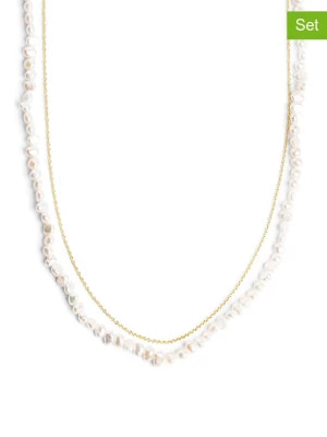 Zdjęcie produktu SINGULARU Pozłacany naszyjnik z perłami - dł. 25 cm rozmiar: onesize