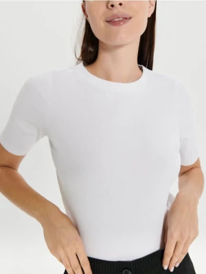 Zdjęcie produktu Sinsay - Koszulka w prążki - biały