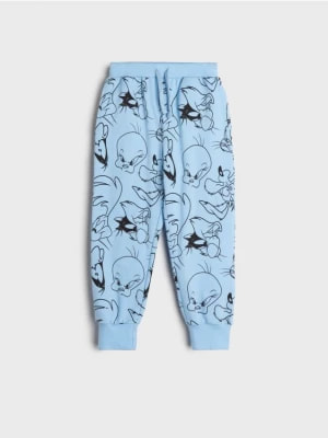 Zdjęcie produktu Sinsay - Spodnie dresowe jogger Looney Tunes - niebieski