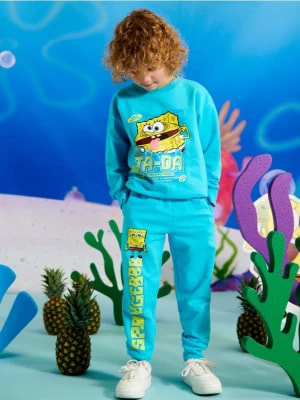 Zdjęcie produktu Sinsay - Spodnie dresowe jogger SpongeBob - niebieski