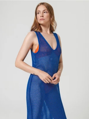Zdjęcie produktu Sinsay - Sukienka midi dzianinowa - niebieski