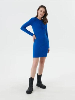 Zdjęcie produktu Sinsay - Sukienka mini z marszczeniami - niebieski