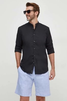 Zdjęcie produktu Sisley koszula męska kolor czarny slim ze stójką