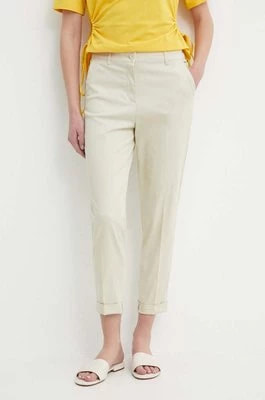 Zdjęcie produktu Sisley spodnie damskie kolor beżowy fason cygaretki high waist