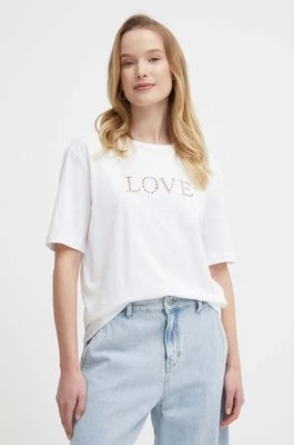 Zdjęcie produktu Sisley t-shirt bawełniany damski kolor biały