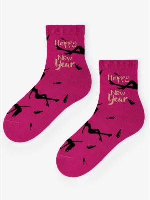 Zdjęcie produktu Skarpety damskie bawełniane z mieniącym się napisem Happy New Year Happy 2 Marilyn
