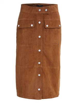 Zdjęcie produktu Set Skórzana spódnica w kolorze jasnobrązowym rozmiar: 32