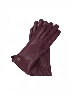 Zdjęcie produktu Skórzane rękawiczki damskie w bordowym kolorze Kazar