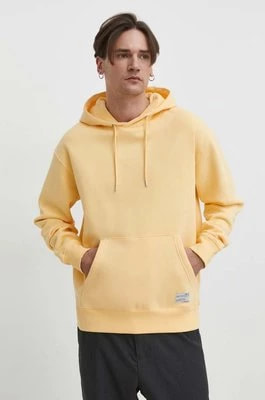 Zdjęcie produktu Solid bluza męska kolor żółty z kapturem gładka