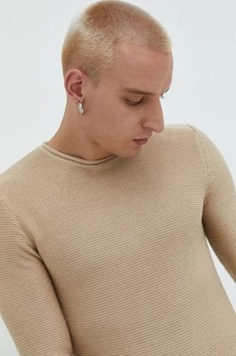 Zdjęcie produktu Solid sweter męski kolor beżowy lekki