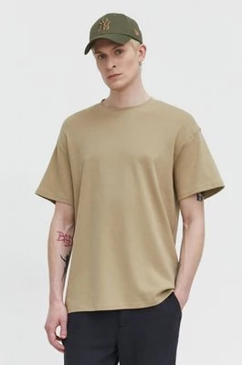 Zdjęcie produktu Solid t-shirt bawełniany męski kolor zielony gładki