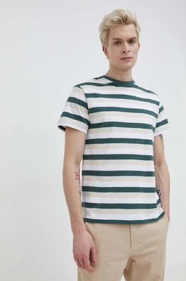 Zdjęcie produktu Solid t-shirt bawełniany męski kolor zielony wzorzysty