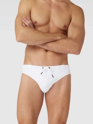 Zdjęcie produktu Spodenki kąpielowe z nadrukiem z logo Karl Lagerfeld Beachwear
