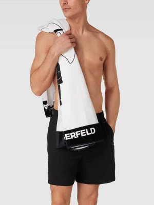 Zdjęcie produktu Spodenki kąpielowe z naszywką z logo Karl Lagerfeld Beachwear
