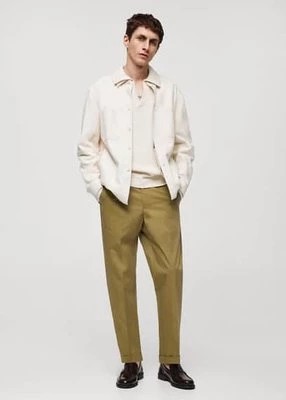 Zdjęcie produktu Spodnie straight fit z bawełny z podwijanymi nogawkami mango man