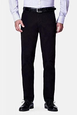 Zdjęcie produktu Spodnie Chino Czarne z Bawełną Nestor Lancerto