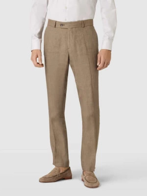 Zdjęcie produktu Spodnie do garnituru o kroju slim fit z lnu w kant model ‘Tomte’ carl gross