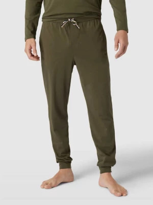 Zdjęcie produktu Spodnie dresowe o kroju regular fit z elastycznym pasem i tunelem Boss
