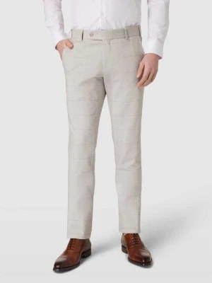 Zdjęcie produktu Spodnie materiałowe o kroju straight fit ze wzorem w kratę ATELIER TORINO