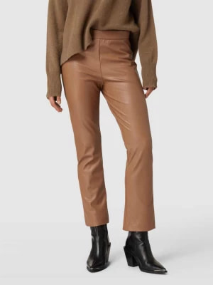 Zdjęcie produktu Spodnie o skróconym kroju z imitacji skóry z elastycznym pasem RAFFAELLO ROSSI
