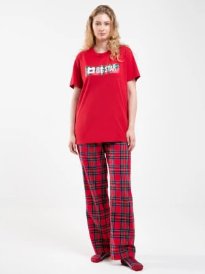 Zdjęcie produktu Spodnie piżamowe unisex w kratę czerwone Senmoon 603 BIG STAR