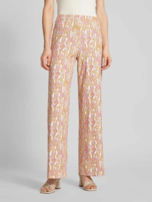 Zdjęcie produktu Spodnie ze wzorem na całej powierzchni model ‘KIMBERLY’ w kolorze różowym SEDUCTIVE