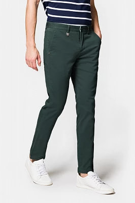 Zdjęcie produktu Spodnie Zielone Chino z Bawełną Monaco Lancerto
